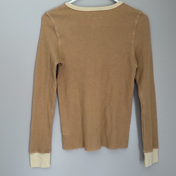 AE tan waffle knit long sleeve tee - Picture 4 of 4